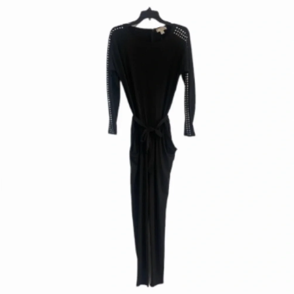 Micheal Kors size medium black long sleeve jumpsuit rhinestone embellished
